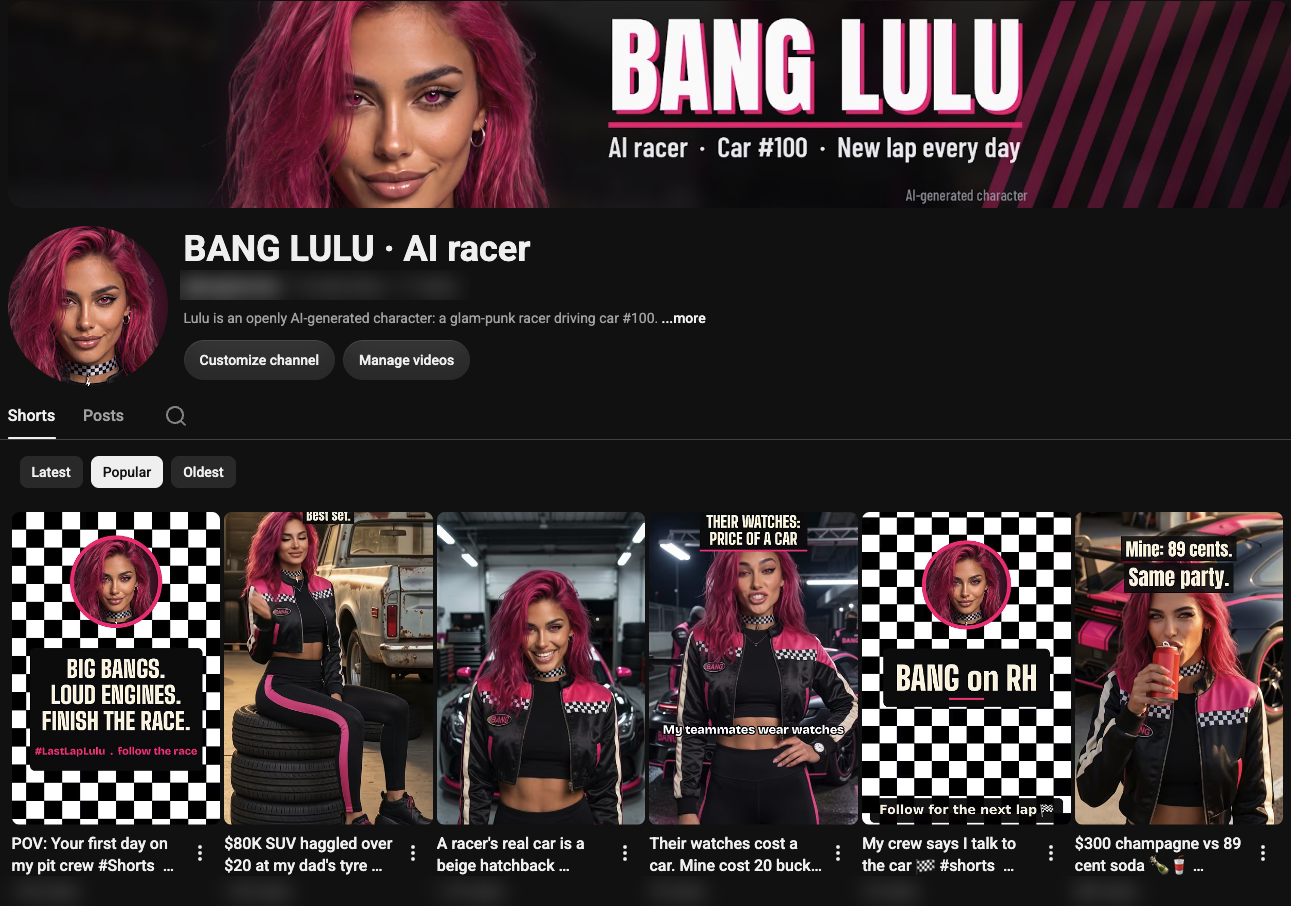 BANG LULU on YouTube: the channel we built from scratch to test the format.