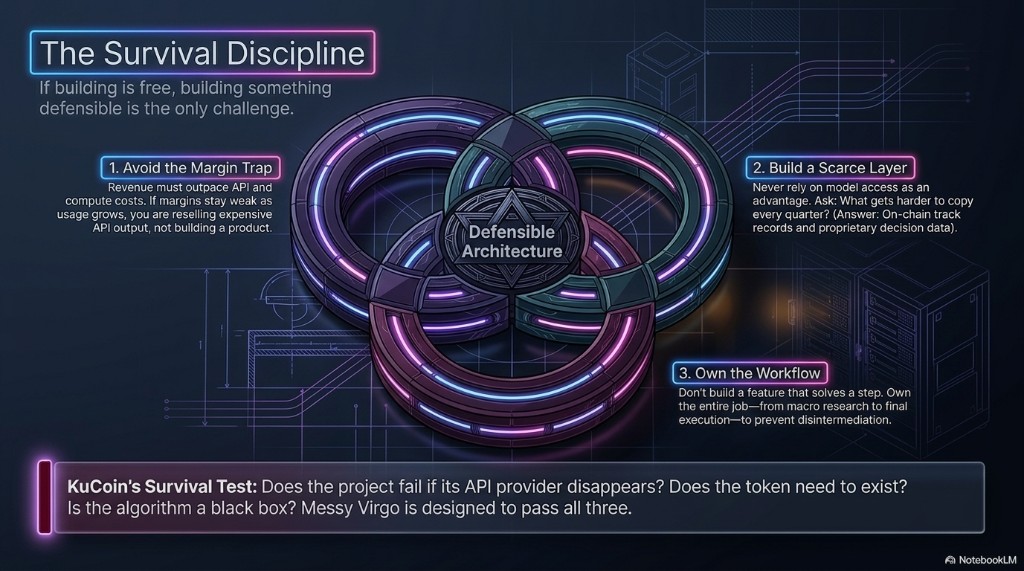 The survival discipline — avoid the margin trap, build a scarce layer, own the workflow.